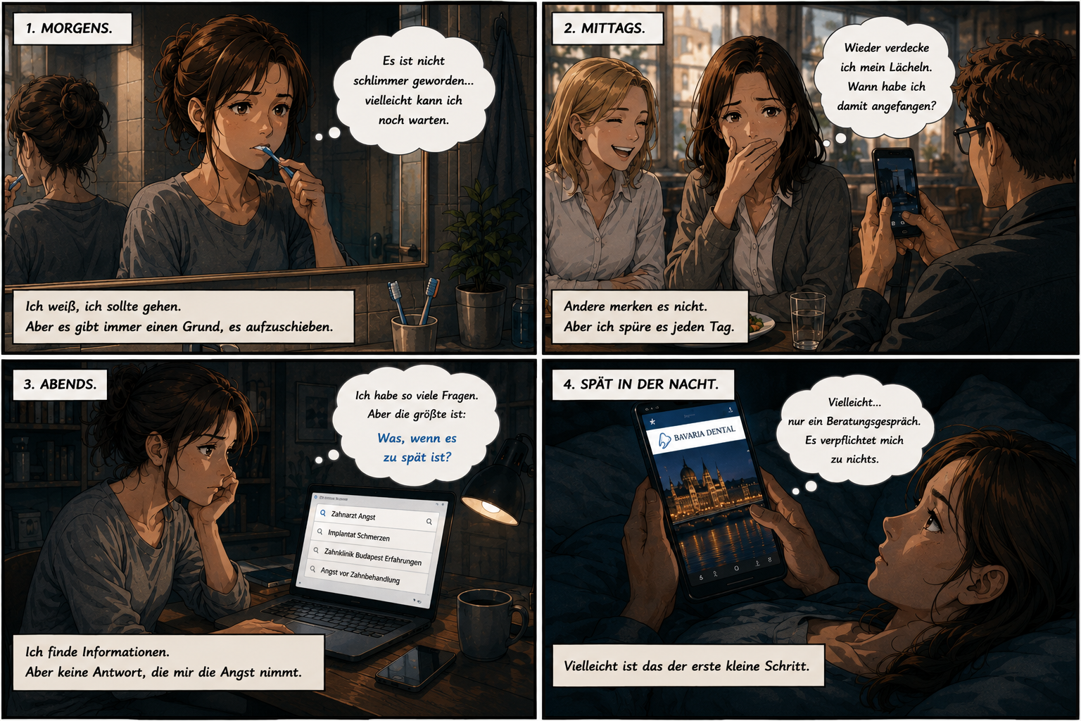 Anime Comic über Zahnarztangst und Verdrängung bei Bavaria Dental Budapest