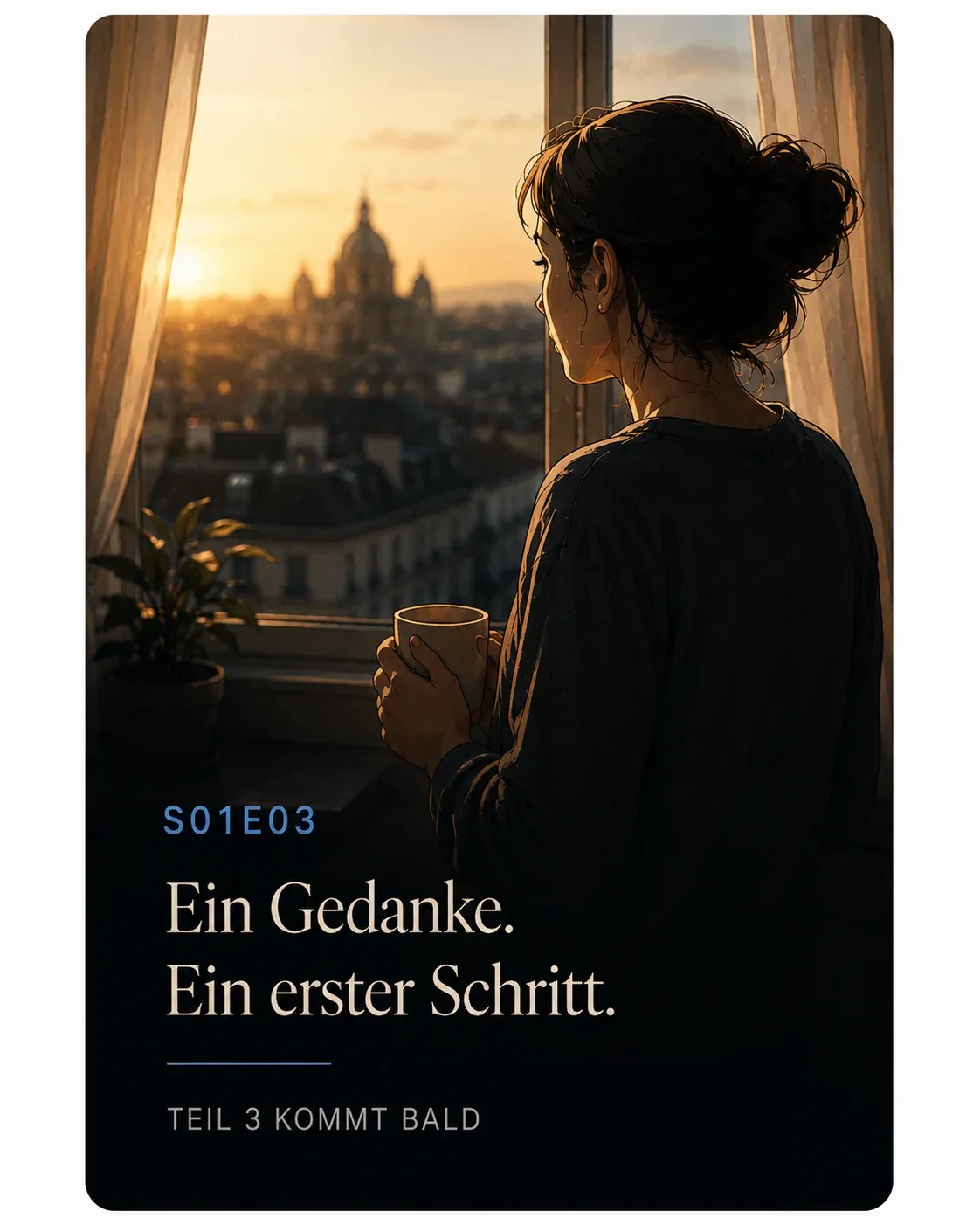Anna blickt aus dem Fenster über Budapest – Bavaria Dental Patient Story über Hoffnung und den ersten Schritt