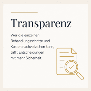 Transparente Kosten und Behandlungsschritte im Heil- und Kostenplan